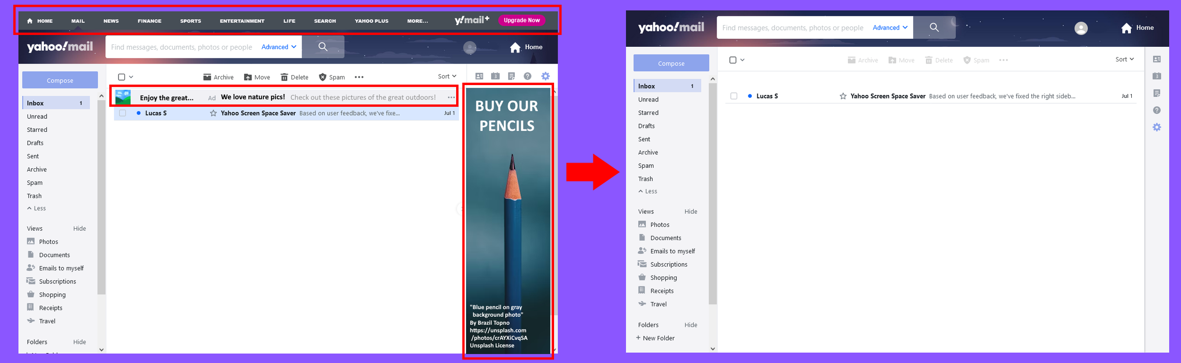 Yahoo Screen Space Saver