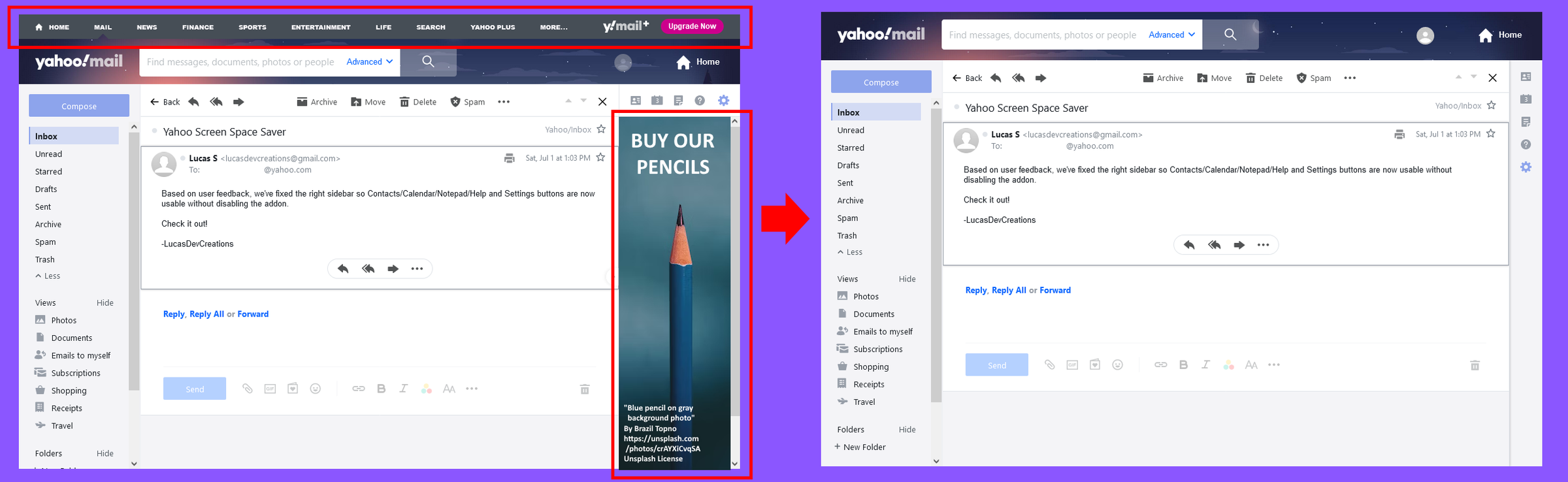 Yahoo Screen Space Saver