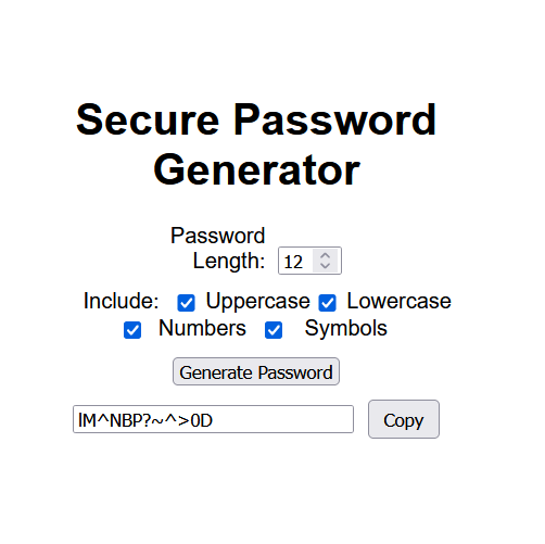 Secure Password Generator
