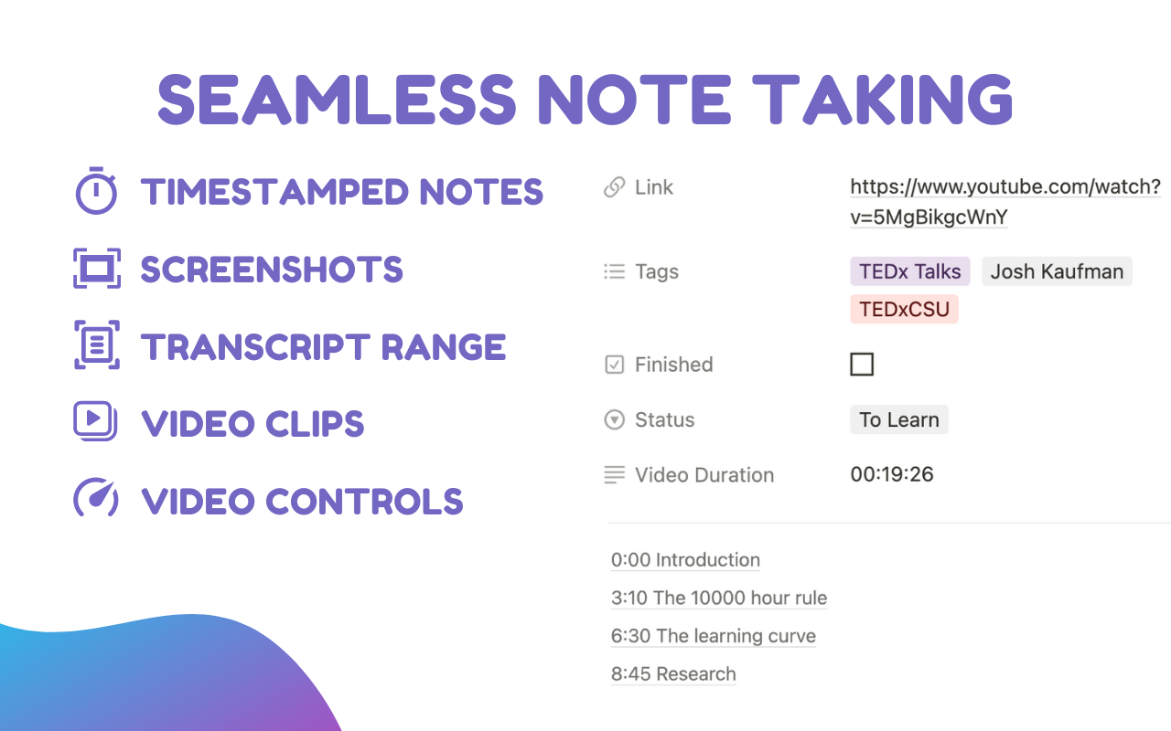 Snipo: YouTube Notes to Notion