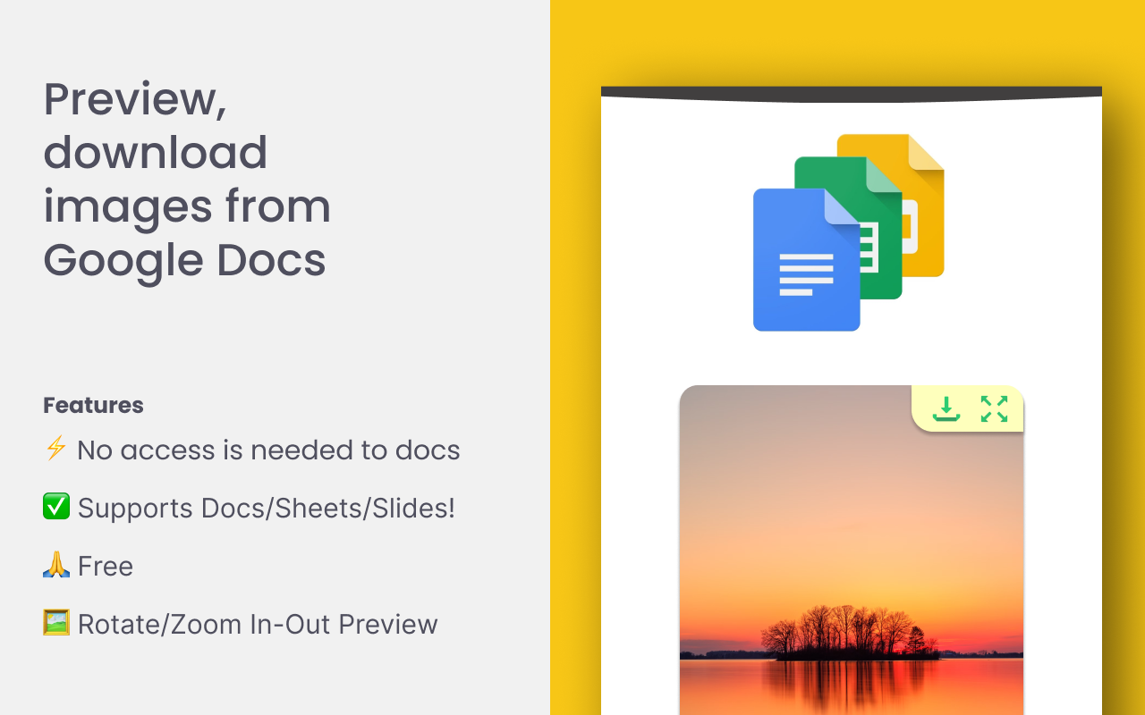 Google Docs/Sheets/Slides Image Download/Zoom