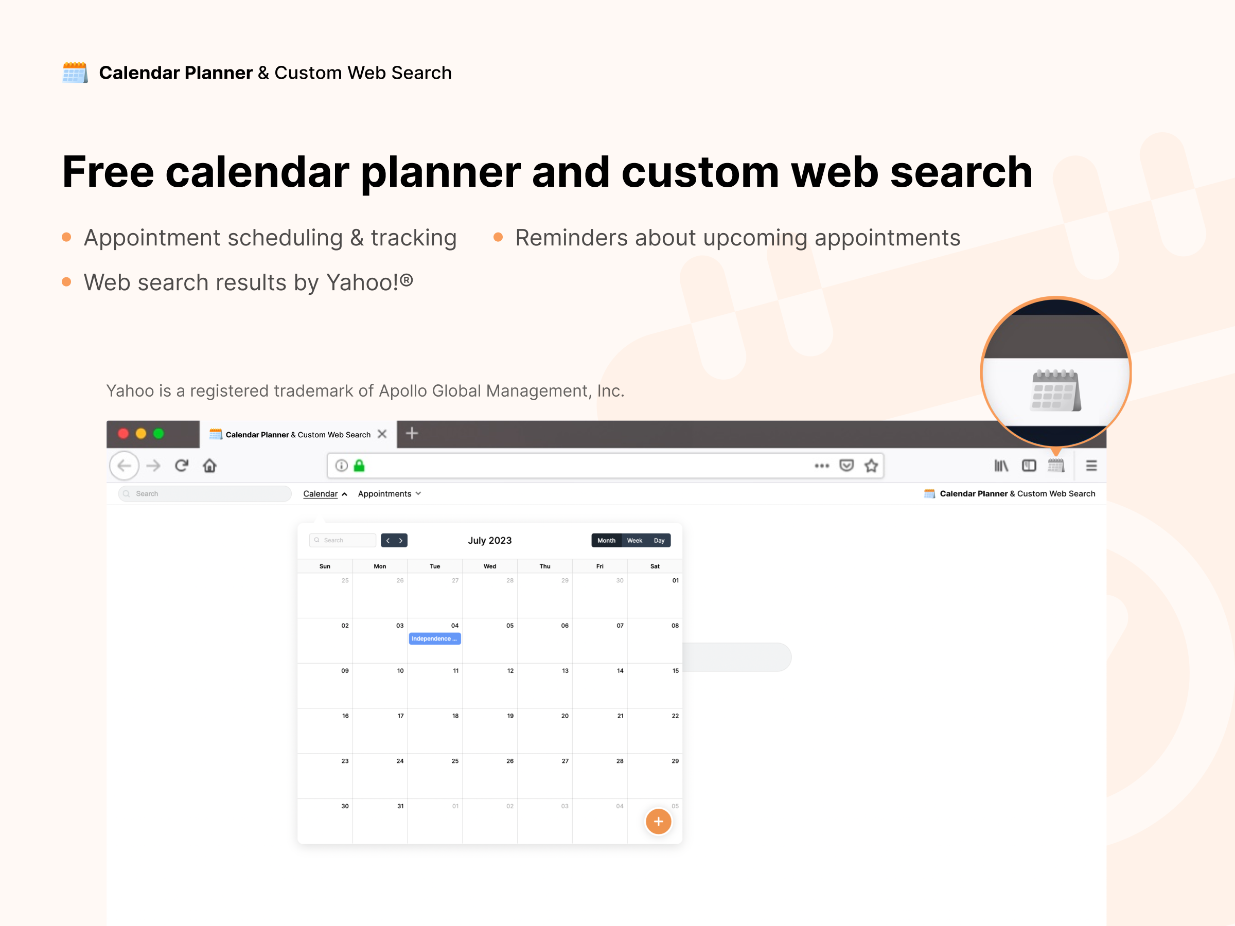 Calendar Planner & Custom Web Search