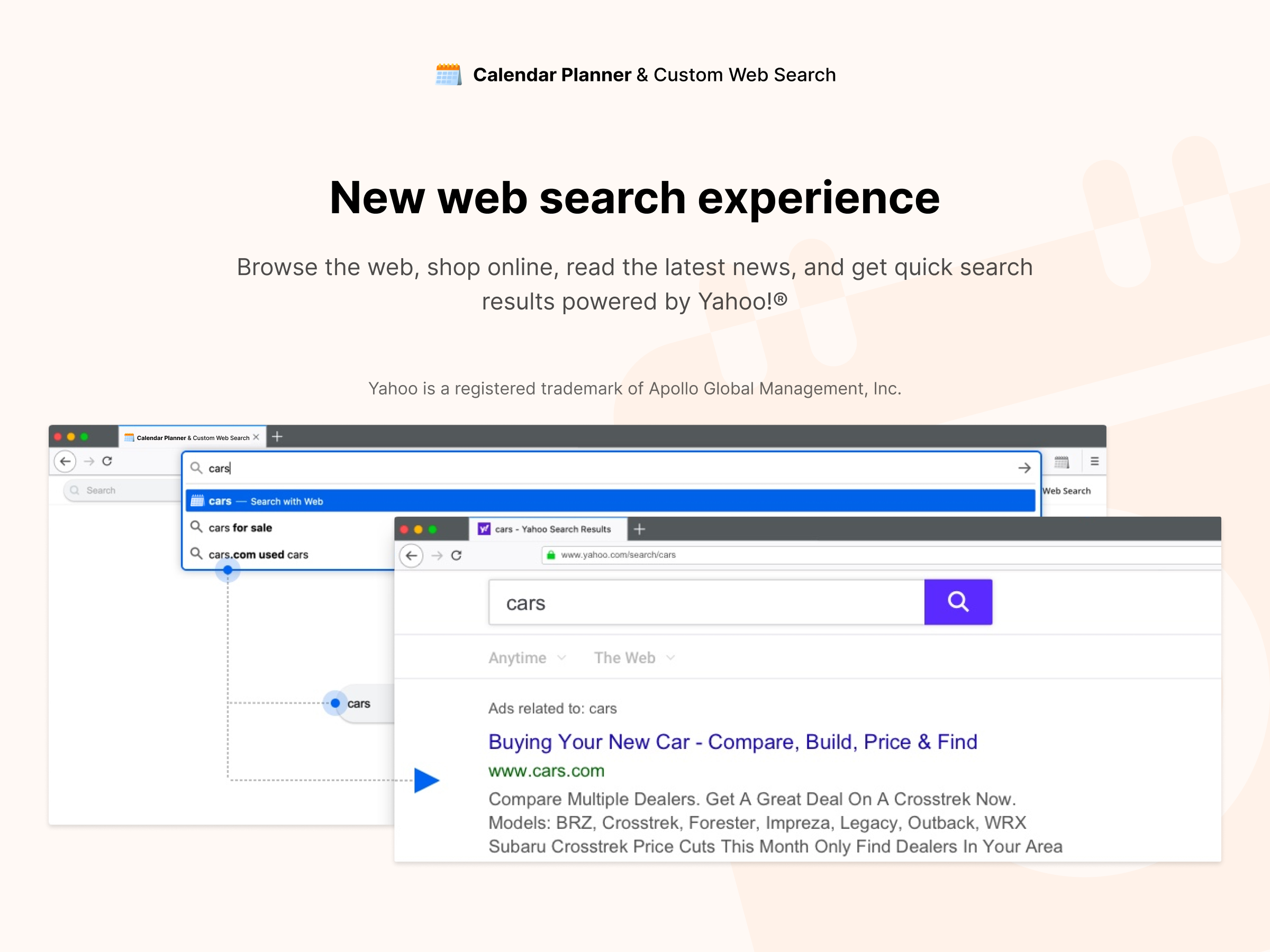 Calendar Planner & Custom Web Search