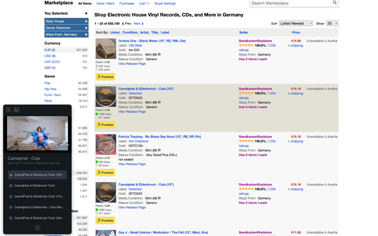 Discogify - Discogs music preview