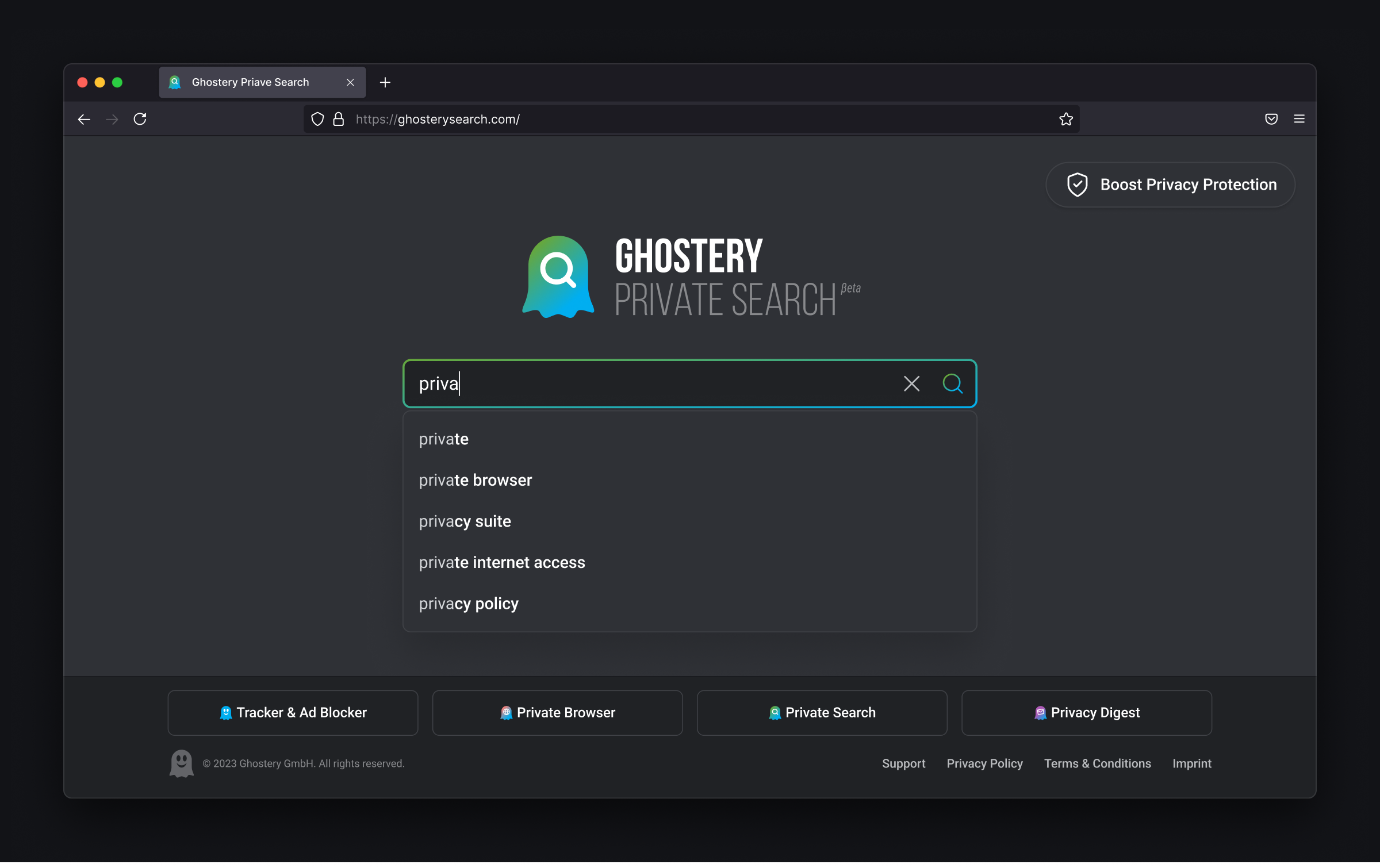 Ghostery Private Search for Firefox