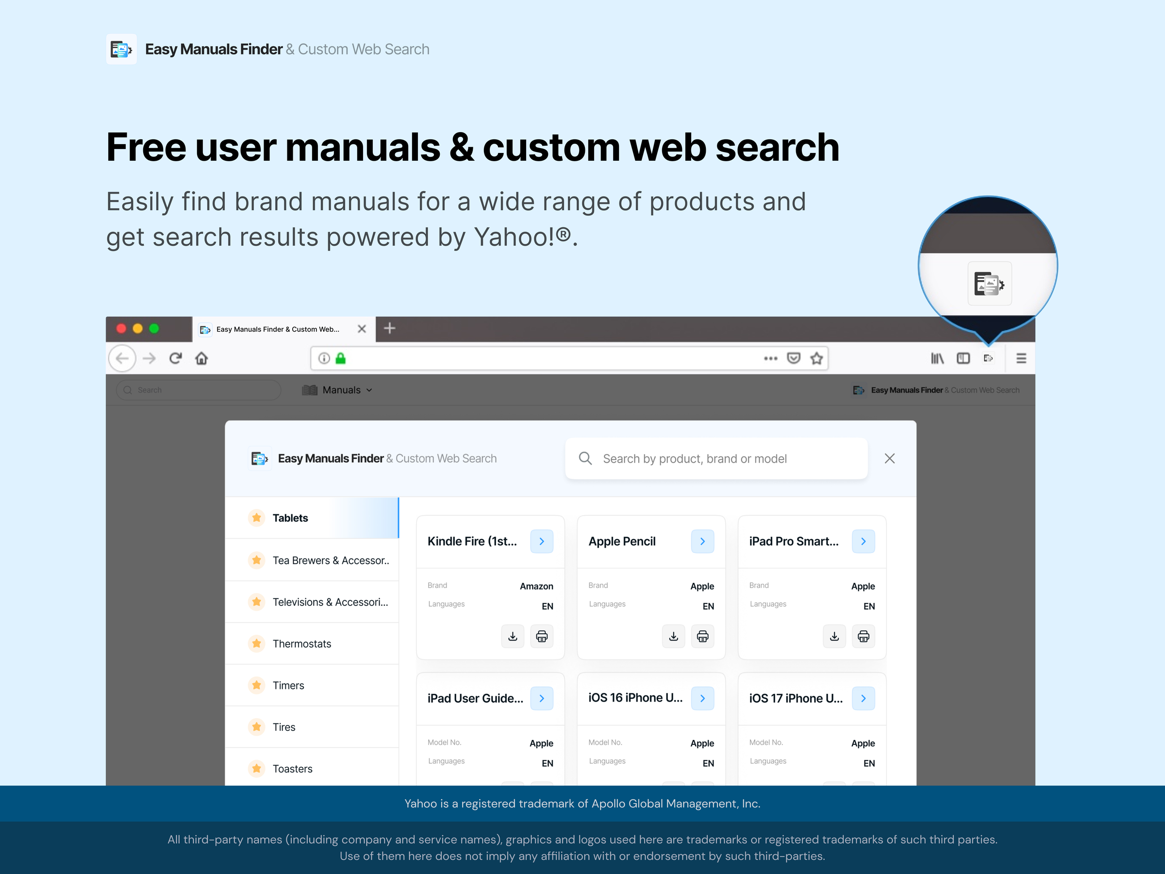 Easy Manuals Finder & Custom Web Search