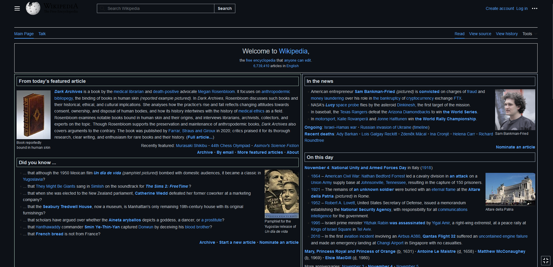 Dark Mode for Wikipedia