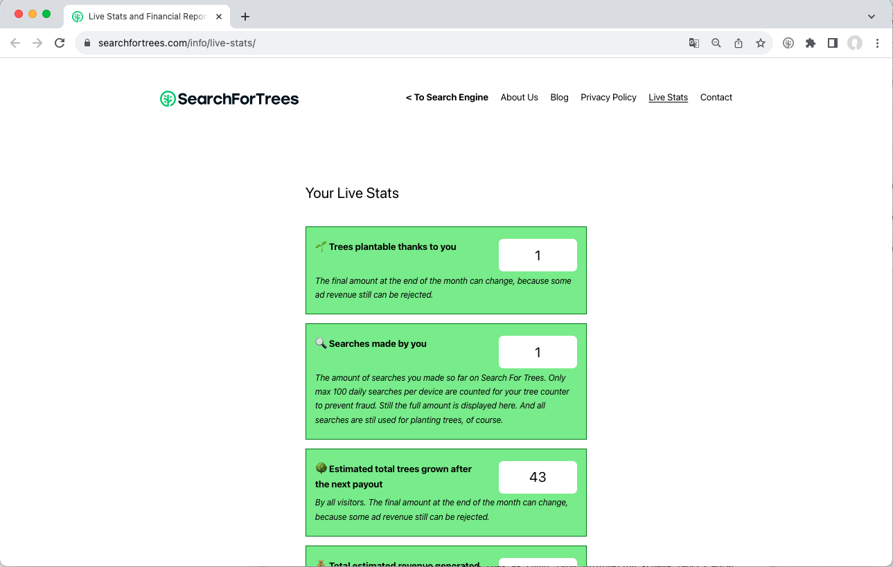 Search For Trees - Search Engine That Plants Trees