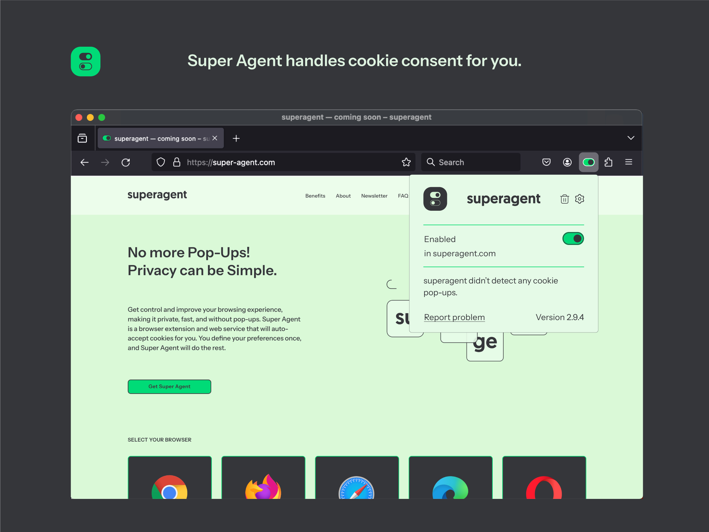 Super Agent - Automatic cookie consent