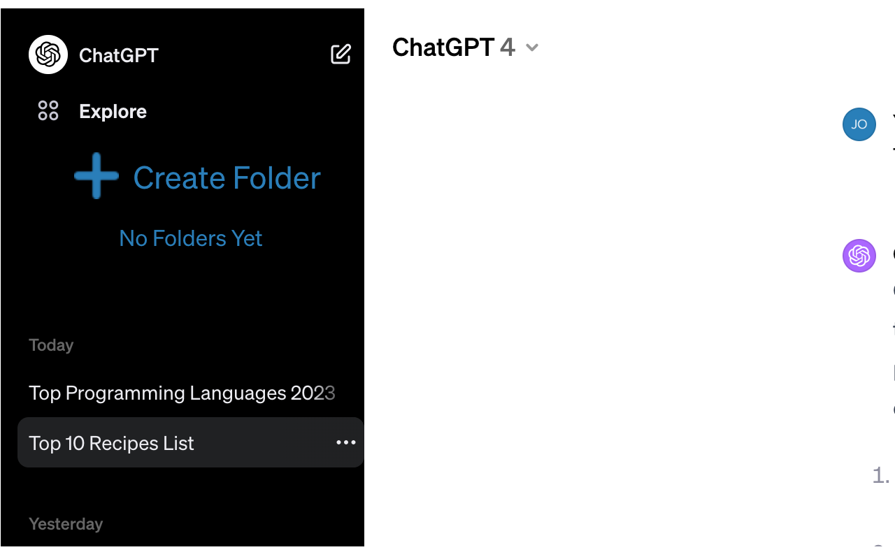 ChatGPT Folders