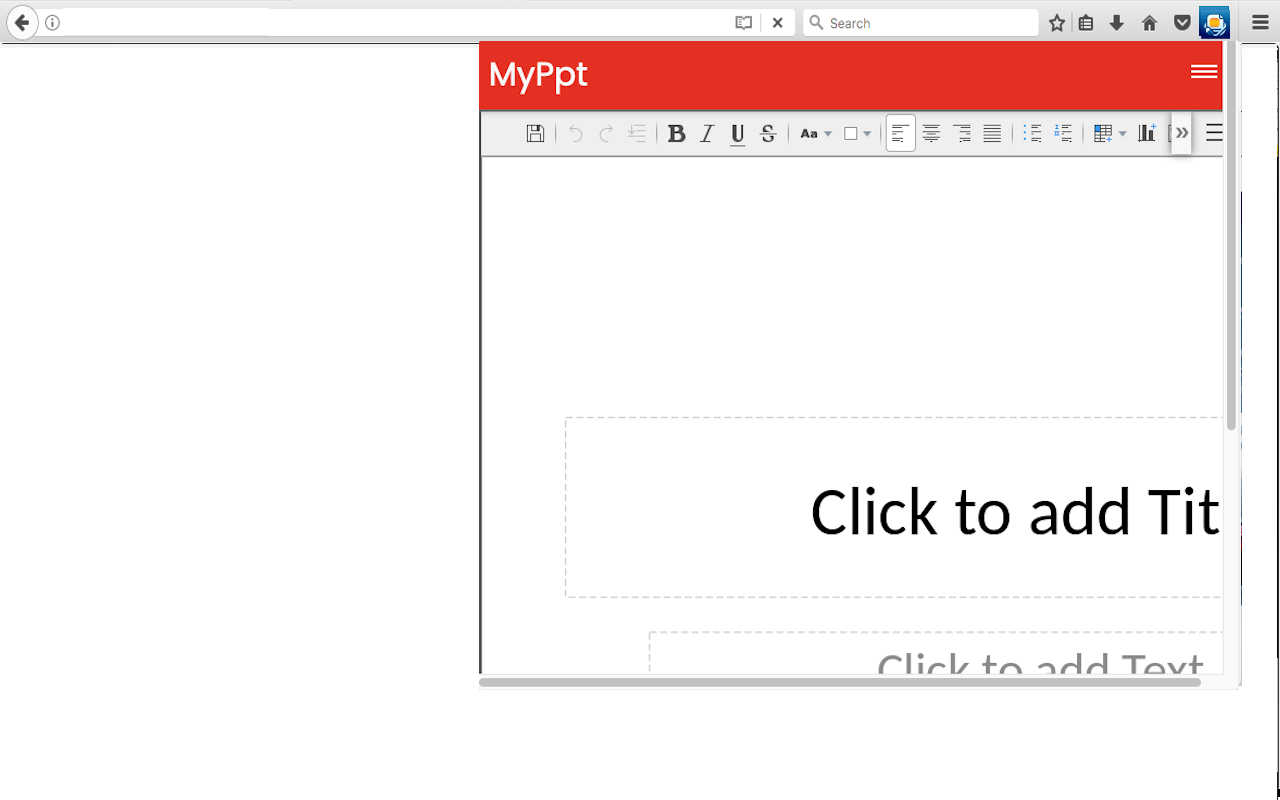 Presentation editor MyPpt