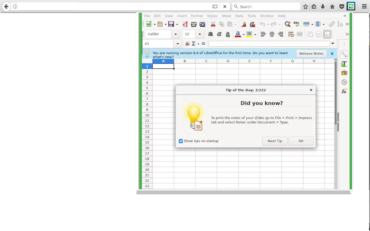 LibreOffice Calc online