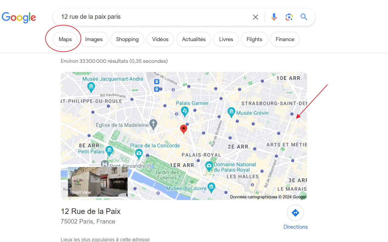 Restore Google Maps on Search