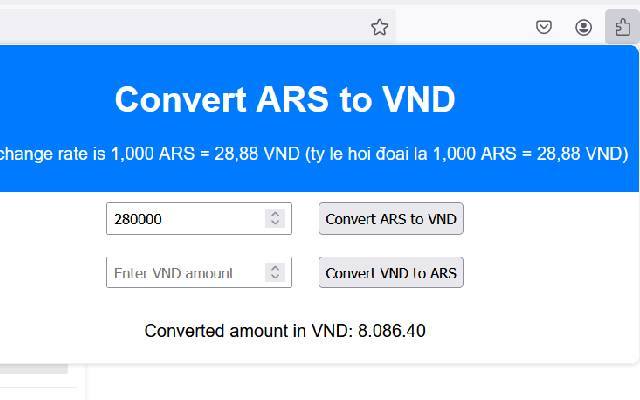 Convert ARS to VND