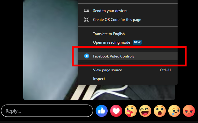 Facebook Video Controls