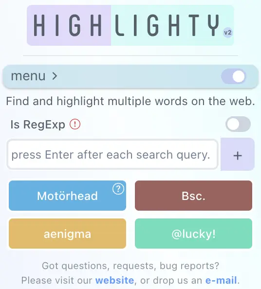Highlighty: Search, Find, Multi Highlight