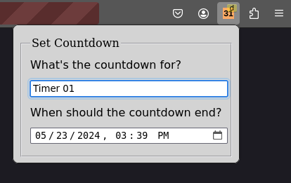 Toolbar Countdown