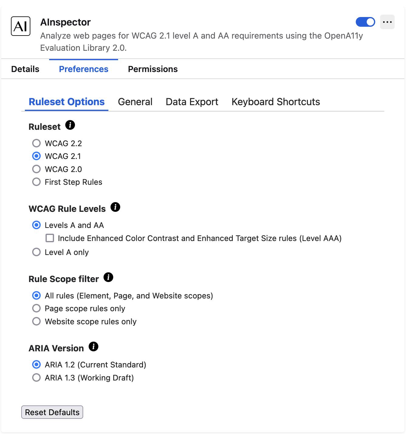 AInspector for WCAG Accessibility Evaluation