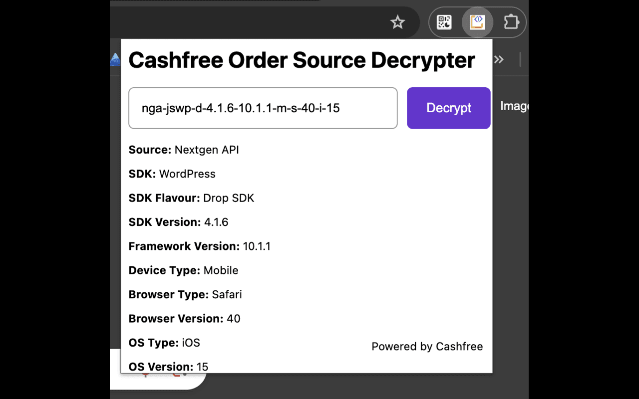 Cashfree OrderSource Decrypter