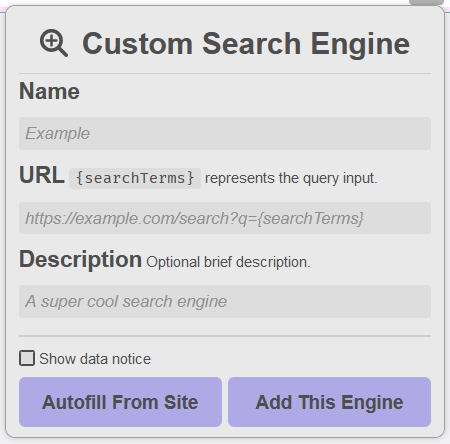 Custom Search Engines