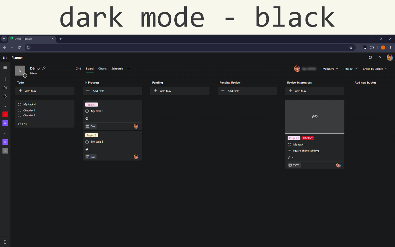 Dark Mode and Wallpaper for Planner