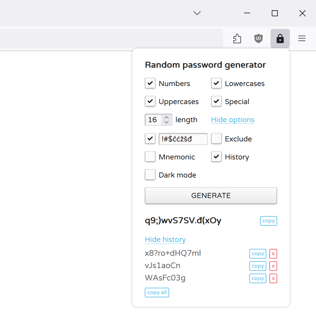 Random password generator