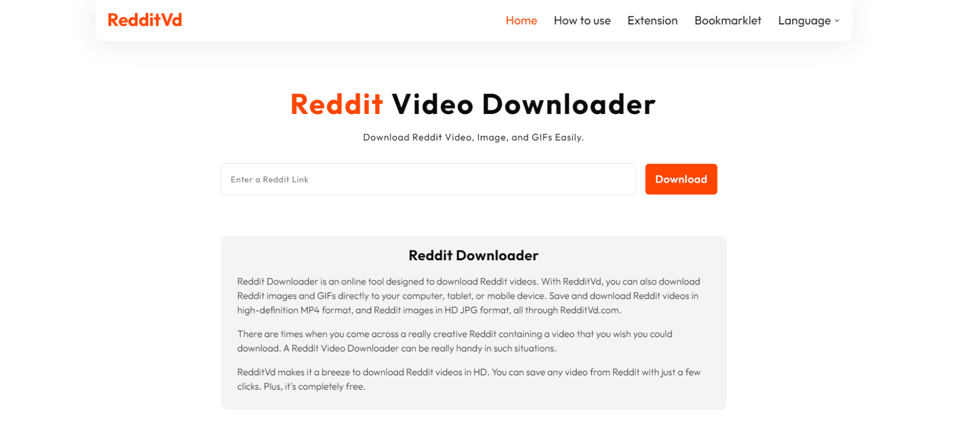 Download Reddit Videos with Sound - RedditVd