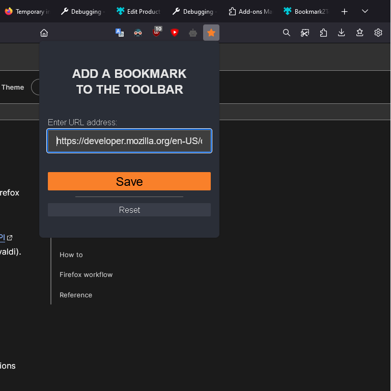Bookmark2Toolbar - 2/3