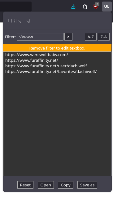 URLs List -Fork
