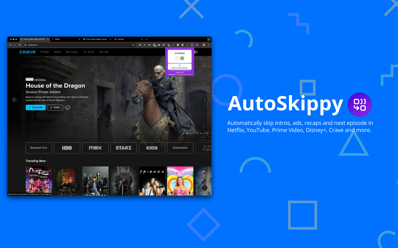 AutoSkippy | Skip Intros, Ads, Recaps & More