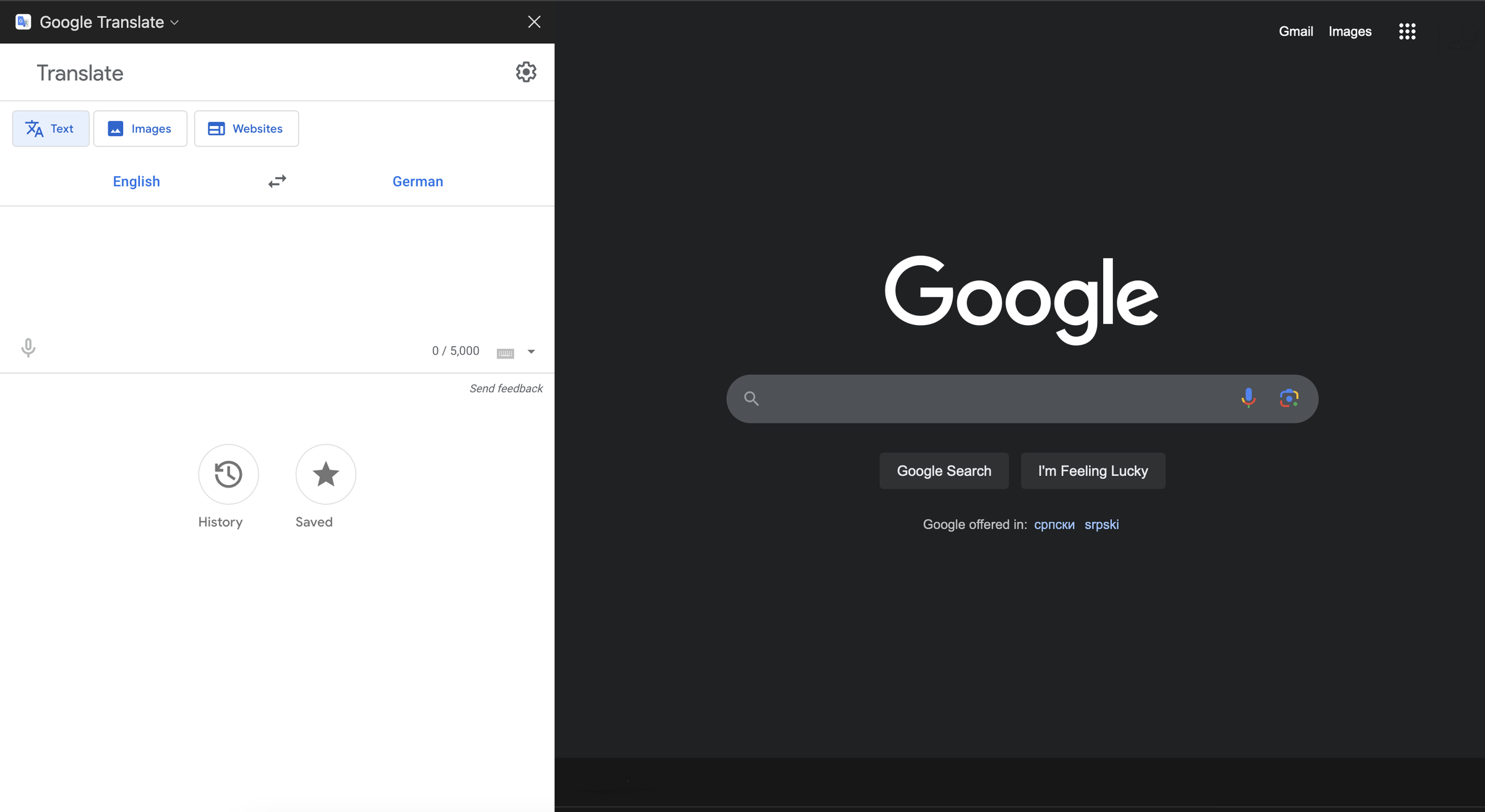 Google Translate in Sidebar