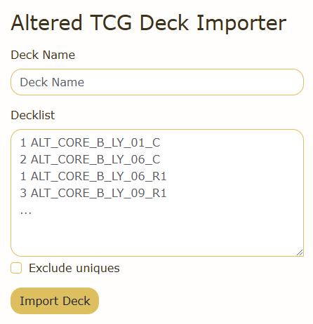 Altered TCG Builder
