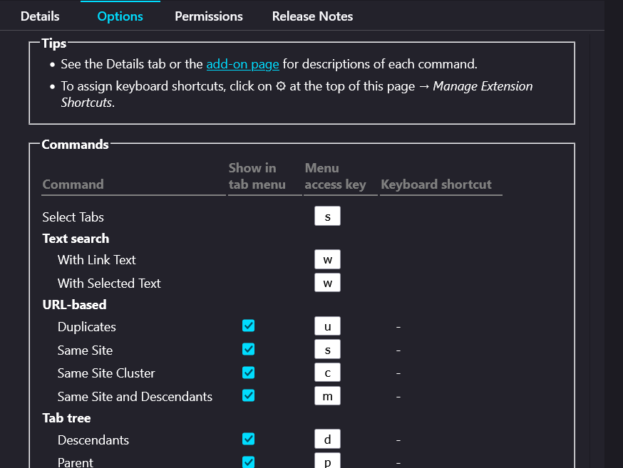 Select Tabs