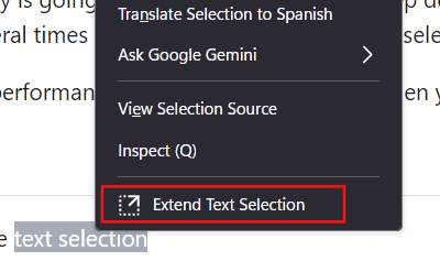 Extend Text Selection