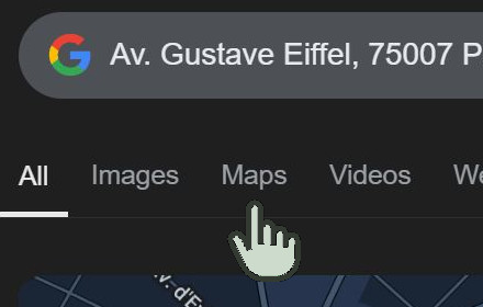 Google Search Maps Button