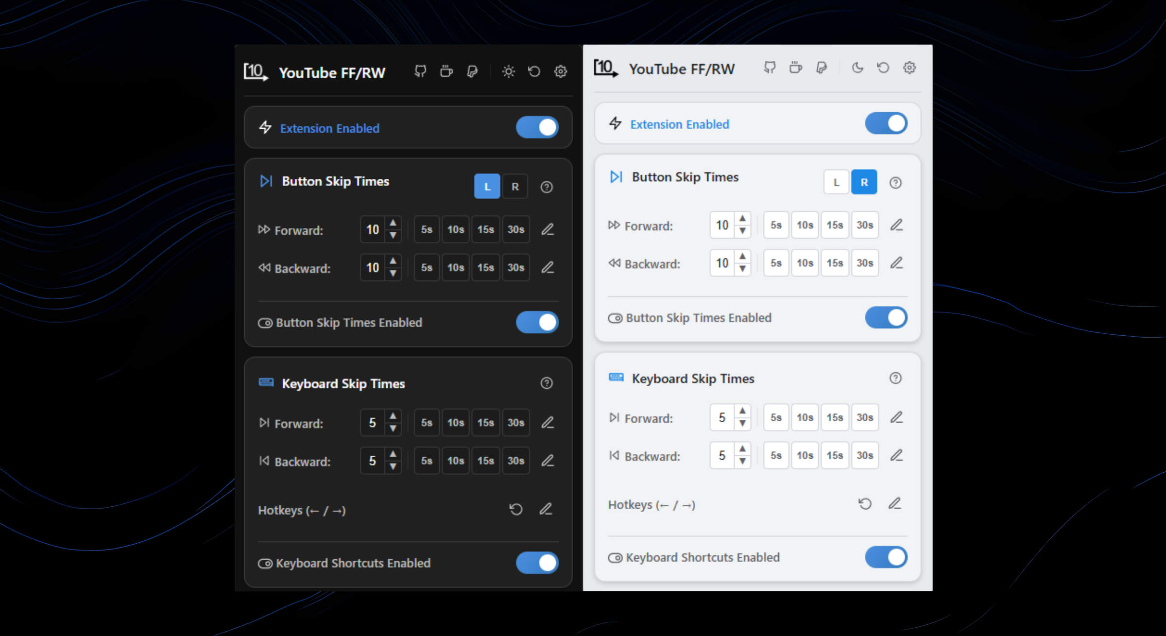 YouTube Fast Forward & Rewind