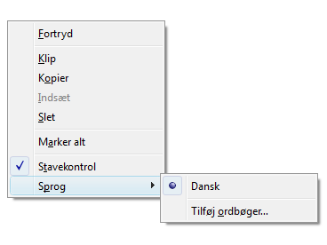 Danish Dictionary for the Spell Checker