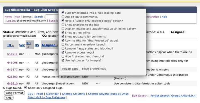 BugzillaJS - Tweaks for Bugzilla