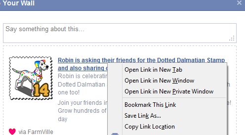 Enables right-click menu on Facebook game popups