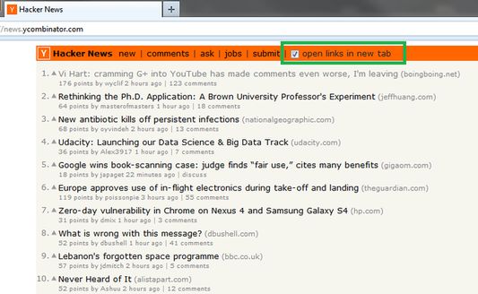 Seamlessly integrates into the Hacker News navigation bar