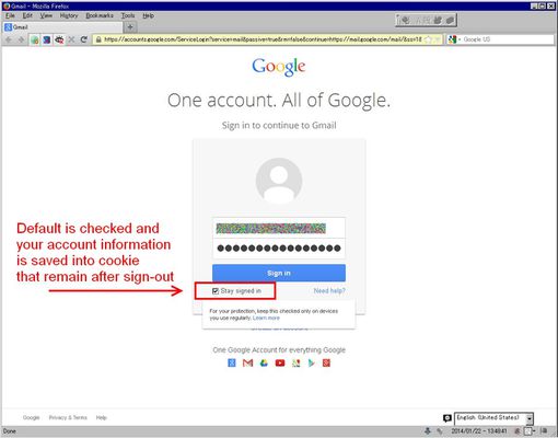 Sign-in with checked "Stay signed in"