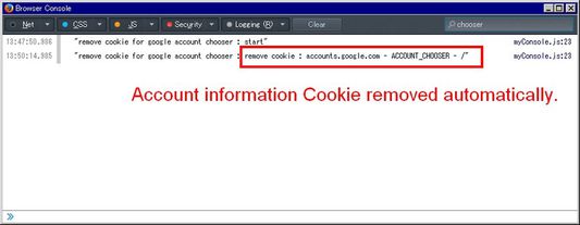 This addon will remove account information cookie automatically.
