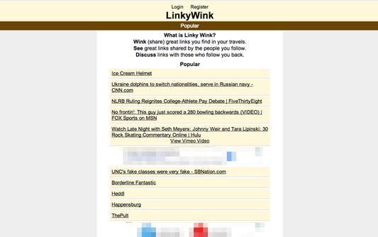 LinkyWink homepage.