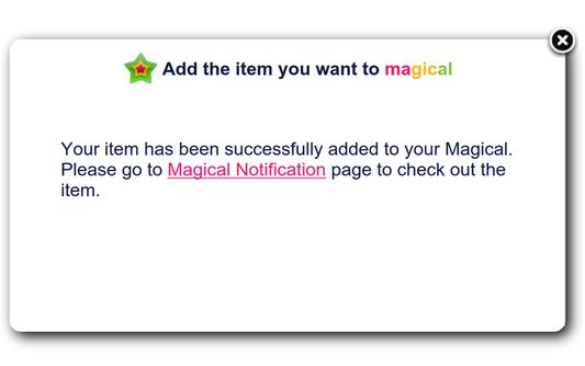 Connect directly to your Magical account after you successfully upload your item
