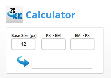 PX to EM Calculator