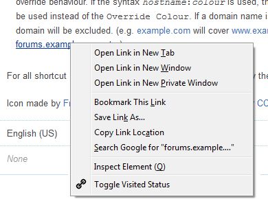 Context menu on a link: Toggle visited status