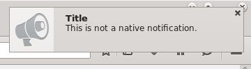 A non-native desktop notification in Firefox (XUL-based).
