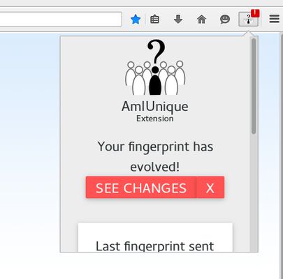 The extension notifies you when your fingerprint has changed.