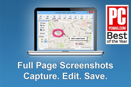 Capture Full Webpage Screenshots, Edit and Save them.