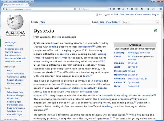 Desktop running Firefox with Mobile Dyslexic